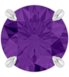 88436 Pendant Set Platinum Round Natural Amethyst 8 Mm Polished Natural Amethyst Solitaire Slide Pendant