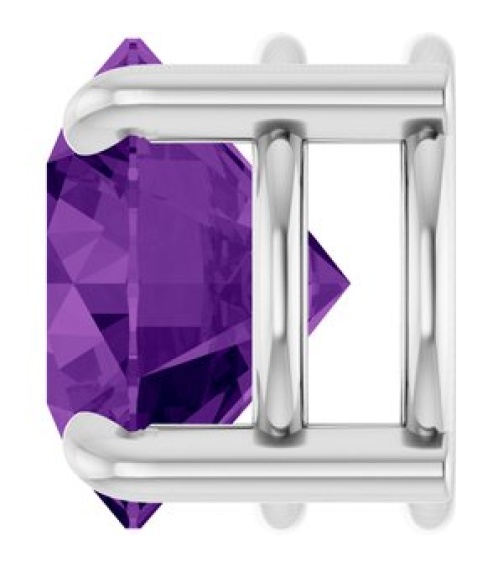 88436 Pendant Set Platinum Round Natural Amethyst 8 Mm Polished Natural Amethyst Solitaire Slide Pendant