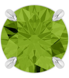 88436 Pendant Set Platinum Round Natural Peridot 8 Mm Polished Natural Peridot Solitaire Slide Pendant