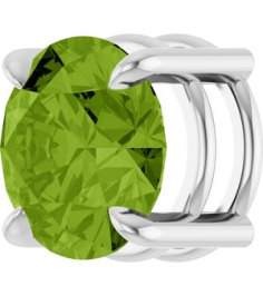 88436 Pendant Set Platinum Round Natural Peridot 8 Mm Polished Natural Peridot Solitaire Slide Pendant
