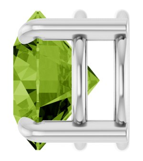 88436 Pendant Set Platinum Round Natural Peridot 8 Mm Polished Natural Peridot Solitaire Slide Pendant