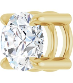 88436 Pendant Set 14K Yellow Round Natural White Sapphire 5.5 Mm Polished Natural White Sapphire Solitaire Slide Pendant