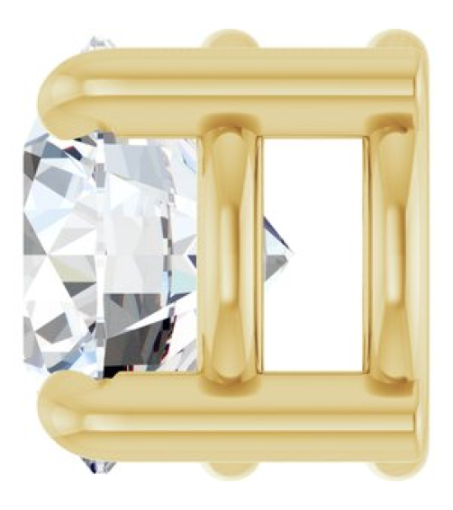 88436 Pendant Set 14K Yellow Round Natural White Sapphire 5.5 Mm Polished Natural White Sapphire Solitaire Slide Pendant