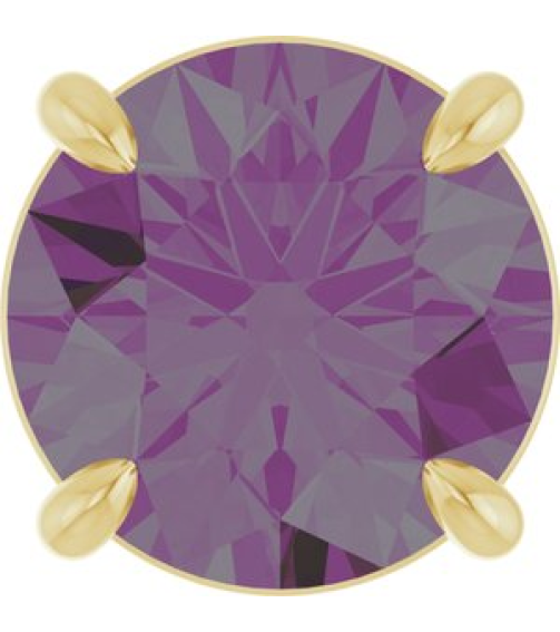 88436 Pendant Set 14K Yellow Round Lab-Grown Alexandrite 8 Mm Polished Lab-Grown Alexandrite Solitaire Slide Pendant
