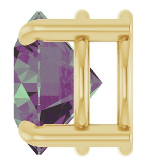 88436 Pendant Set 14K Yellow Round Lab-Grown Alexandrite 8 Mm Polished Lab-Grown Alexandrite Solitaire Slide Pendant