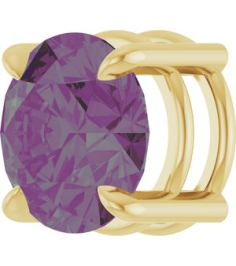 88436 Pendant Set 14K Yellow Round Lab-Grown Alexandrite 8 Mm Polished Lab-Grown Alexandrite Solitaire Slide Pendant
