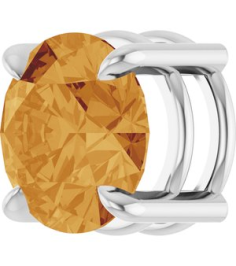 88436 Pendant Set Platinum Round Natural Citrine 8 Mm Polished Natural Citrine Solitaire Slide Pendant