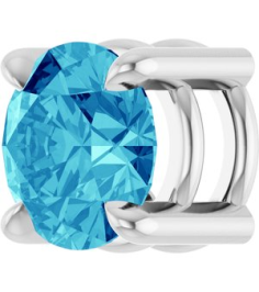 88436 Pendant Set Platinum Round Natural Blue Zircon 5.5 Mm Polished Natural Blue Zircon Solitaire Slide Pendant