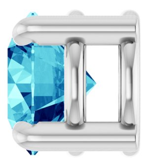 88436 Pendant Set Platinum Round Natural Blue Zircon 5.5 Mm Polished Natural Blue Zircon Solitaire Slide Pendant