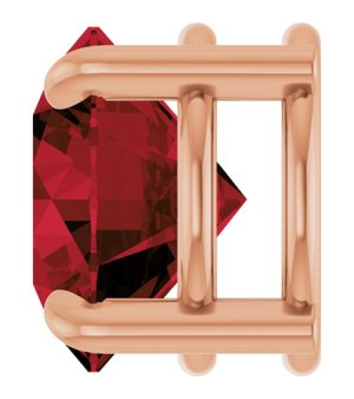 88436 Pendant Set 14K Rose Round Natural Mozambique Garnet 8 Mm Polished Natural Mozambique Garnet Solitaire Slide Pendant