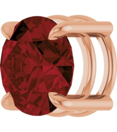 88436 Pendant Set 14K Rose Round Natural Mozambique Garnet 8 Mm Polished Natural Mozambique Garnet Solitaire Slide Pendant