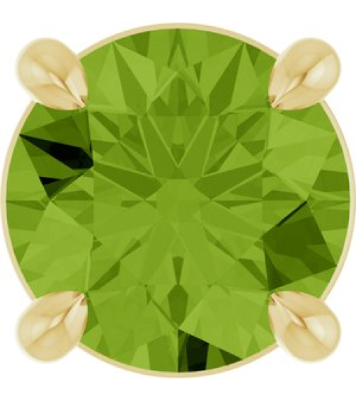 88436 Pendant Set 14K Yellow Round Natural Peridot 5.5 Mm Polished Natural Peridot Solitaire Slide Pendant