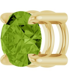 88436 Pendant Set 14K Yellow Round Natural Peridot 5.5 Mm Polished Natural Peridot Solitaire Slide Pendant