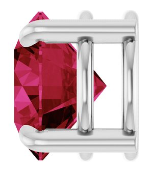 88436 Pendant Set 14K White Round Lab-Grown Ruby 8 Mm Polished Lab-Grown Ruby Solitaire Slide Pendant