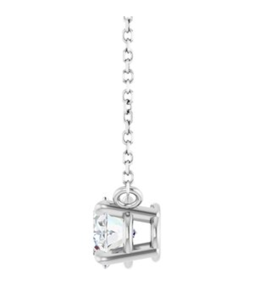88788 Necklace Set Sterling Silver Oval Natural White Sapphire 8 X 6 Mm 18 In Polished Natural White Sapphire 4-Claw Prong Necklace