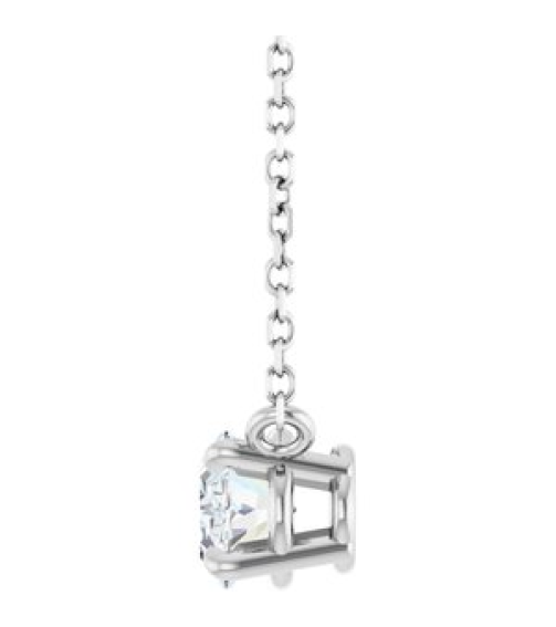 88788 Necklace Set Sterling Silver Oval Natural White Sapphire 7 X 5 Mm 18 In Polished Natural White Sapphire 4-Prong Claw Necklace