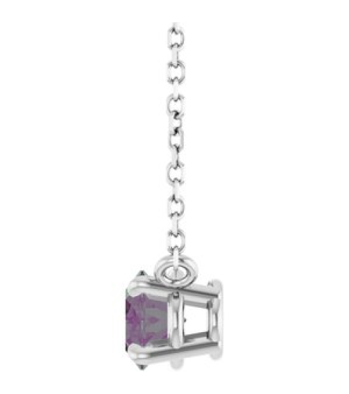88788 Necklace Set 14K White Oval Lab-Grown Alexandrite 7 X 5 Mm 18 In Polished Lab-Grown Alexandrite 4-Prong Claw Necklace