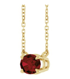 88788 Necklace Set 14K Yellow Oval Natural Mozambique Garnet 7 X 5 Mm 18 In Polished Natural Mozambique Garnet 4-Prong Claw Necklace