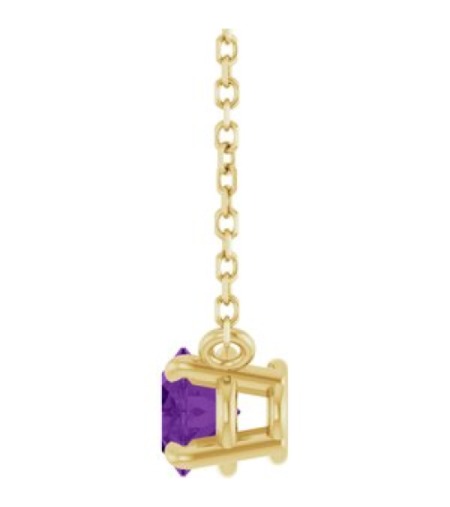 88788 Necklace Set 14K Yellow Oval Natural Amethyst 7 X 5 Mm 18 In Polished Natural Amethyst 4-Prong Claw Necklace