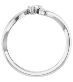 126993 Ring Set Sterling Silver Lab-Grown Diamond Oval 4 X 3 Mm Polished 16 Ct Lab-Grown Diamond Freeform Solitaire Ring