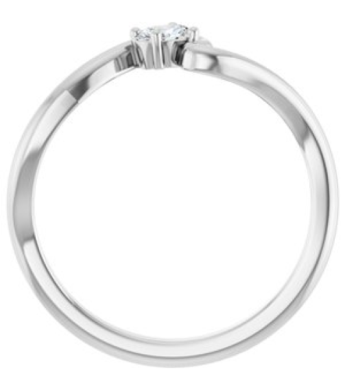 126993 Ring Set Sterling Silver Lab-Grown Diamond Oval 4 X 3 Mm Polished 16 Ct Lab-Grown Diamond Freeform Solitaire Ring