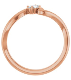 126993 Ring Set 14K Rose Lab-Grown Diamond Oval 4 X 3 Mm Polished 16 Ct Lab-Grown Diamond Freeform Solitaire Ring