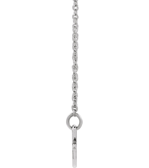 88769 Necklace Sterling Silver 19 X 10.1 Mm 16 In Polished Engravable Ribbon Necklace