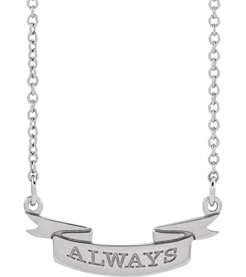 88769 Necklace Sterling Silver 19 X 10.1 Mm 16 In Polished Engravable Ribbon Necklace