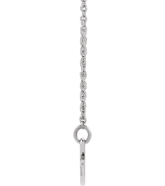 88769 Necklace 14K White 19 X 10.1 Mm 16 In Polished Engravable Ribbon Necklace