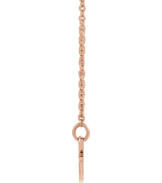 88769 Necklace 14K Rose 19 X 10.1 Mm 16 In Polished Engravable Ribbon Necklace