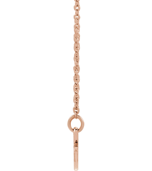 88769 Necklace 14K Rose 19 X 10.1 Mm 16 In Polished Engravable Ribbon Necklace