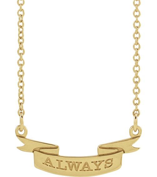 88769 Necklace 14K Yellow 19 X 10.1 Mm 16 In Polished Engravable Ribbon Necklace
