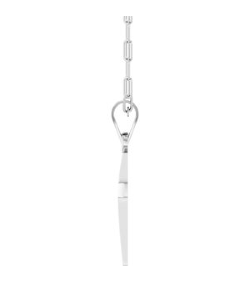 R50064 Necklace 14K White 21 X 9.7 Mm 18 In Polished Cross Paperclip Necklace