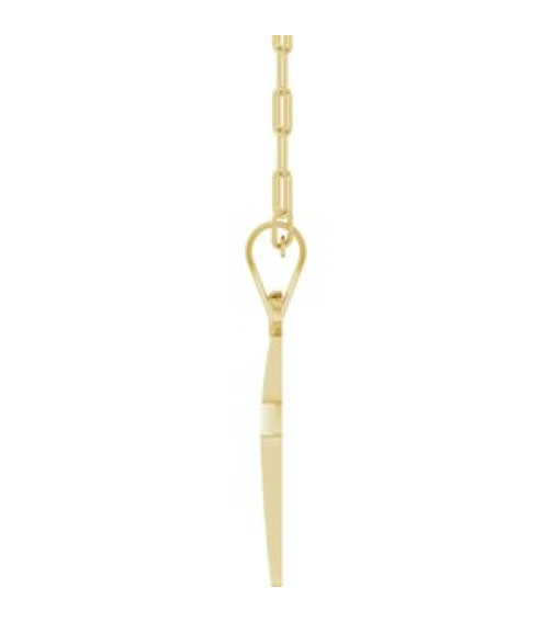 R50064 Necklace 14K Yellow 21 X 9.7 Mm 18 In Polished Cross Paperclip Necklace