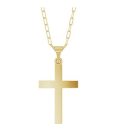 R50064 Necklace 14K Yellow 27 X 13.7 Mm 18 In Polished Cross Paperclip Necklace
