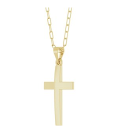 R50064 Necklace 14K Yellow 27 X 13.7 Mm 18 In Polished Cross Paperclip Necklace