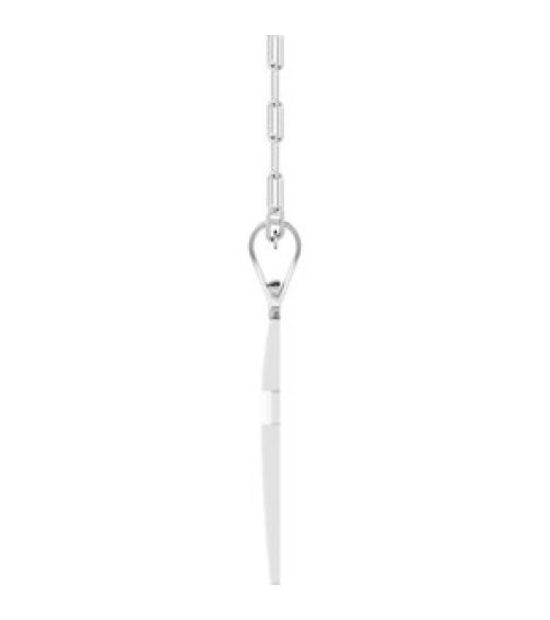 R50064 Necklace 14K White 23.7 X 11.5 Mm 18 In Polished Cross Paperclip Necklace