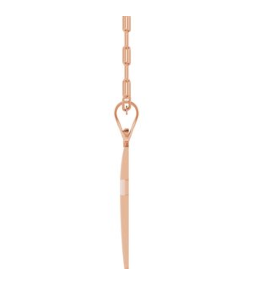 R50064 Necklace 14K Rose 23.7 X 11.5 Mm 18 In Polished Cross Paperclip Necklace