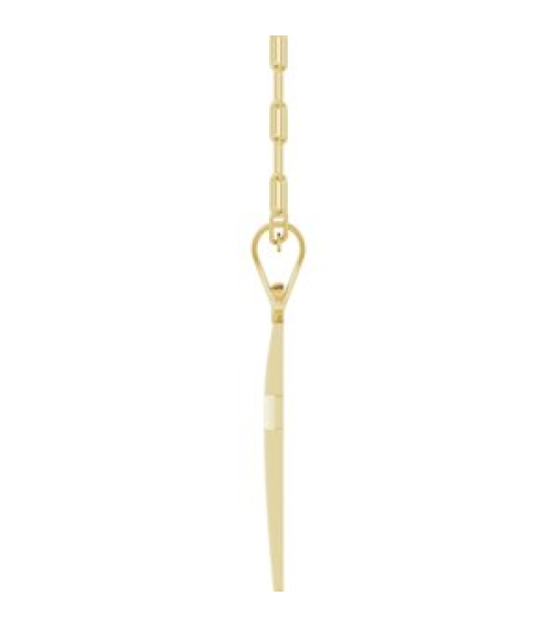R50064 Necklace 14K Yellow 23.7 X 11.5 Mm 18 In Polished Cross Paperclip Necklace