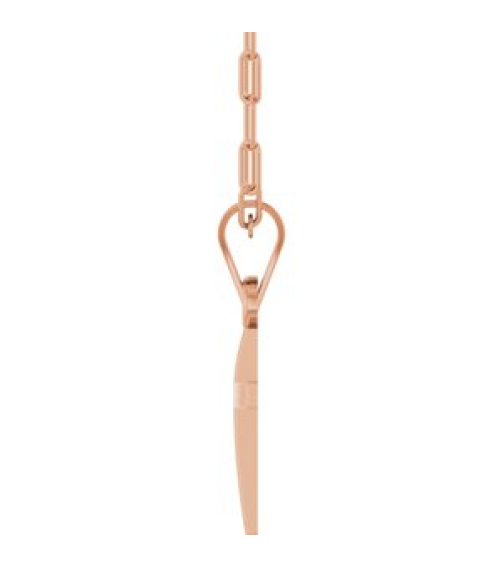 R50064 Necklace 14K Rose 15.2 X 7.4 Mm 18 In Polished Cross Paperclip Necklace