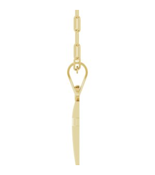 R50064 Necklace 14K Yellow 15.2 X 7.4 Mm 18 In Polished Cross Paperclip Necklace