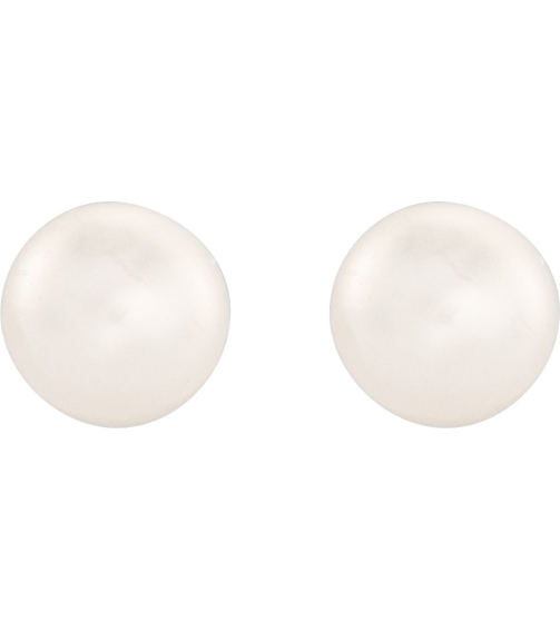 651659 14K Yellow Set Pearl Cultured White Freshwater Pearl Pair 4-4.5 Mm Friction Friction Backs Included Pearl Polished Freshwater Cultured White Pearl Earrings