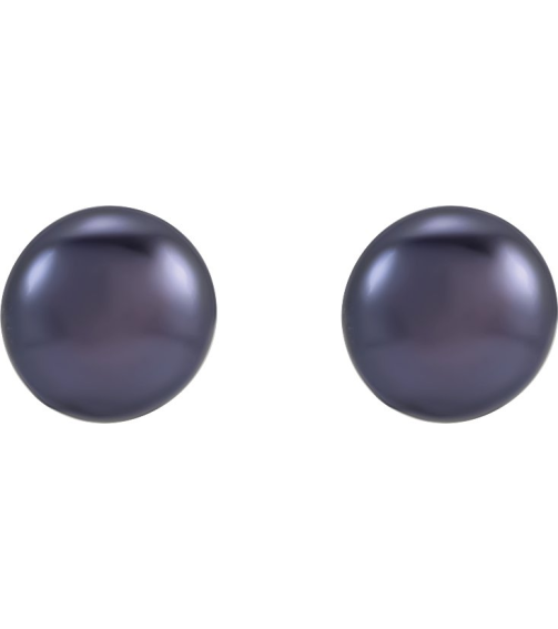 651659 Sterling Silver Set Pearl Cultured Black Freshwater Pearl Pair 4.0-4.5 Mm Friction Friction Backs Included Pearl Polished Freshwater Cultured Black Pearl Earrings