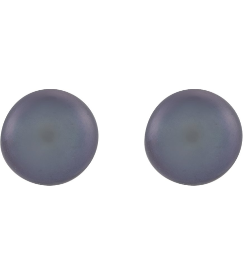 651659 14K Yellow Set Pearl Cultured Black Freshwater Pearl Pair 4.0-4.5 Mm Friction Friction Backs Included Pearl Polished Freshwater Cultured Black Pearl Earrings