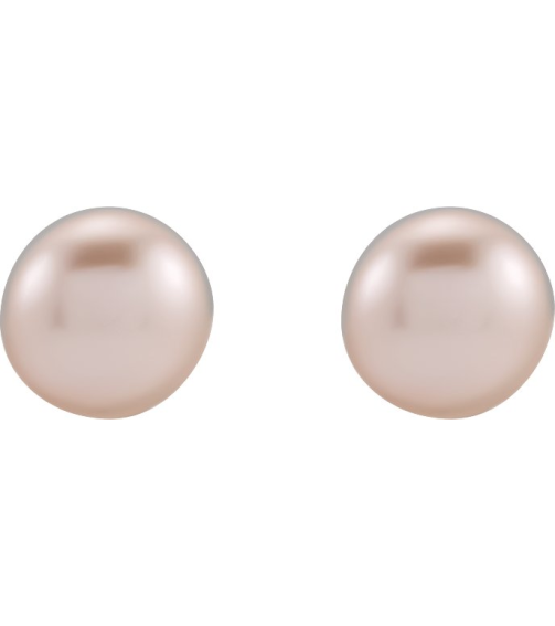 651659 Sterling Silver Set Pearl Cultured Pink Freshwater Pearl Pair 4.0-4.5 Mm Friction Friction Backs Included Pearl Polished Freshawater Cultured Pink Pearl Earrings