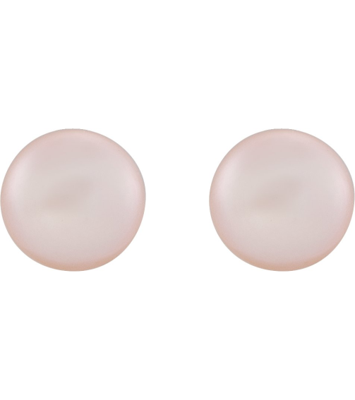 651659 14K Yellow Set Pearl Cultured Pink Freshwater Pearl Pair 4.0-4.5 Mm Friction Friction Backs Included Pearl Polished Freshawater Cultured Pink Pearl Earrings