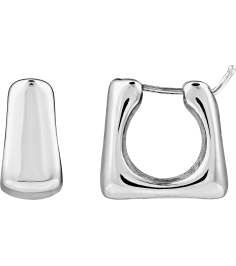 689350 Earring Sterling Silver 16.7 X 18.5 Mm Pair Hinged Polished Electroform Hoop Earrings