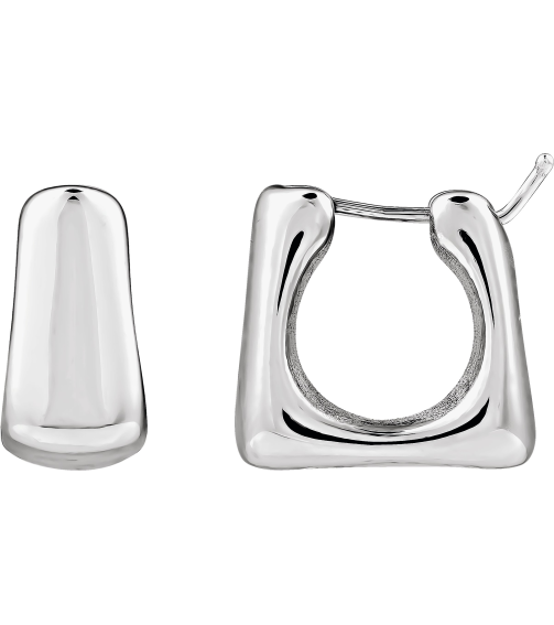 689350 Earring Sterling Silver 16.7 X 18.5 Mm Pair Hinged Polished Electroform Hoop Earrings
