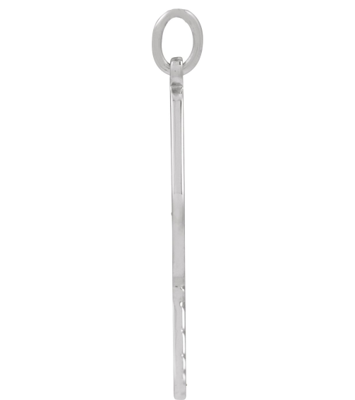 88786 Pendant 14K White 22.7 X 14.8 Mm Polished Engravable Pickleball Paddle Pendant