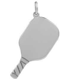 88786 Pendant Sterling Silver 22.7 X 14.8 Mm Polished Engravable Pickleball Paddle Pendant